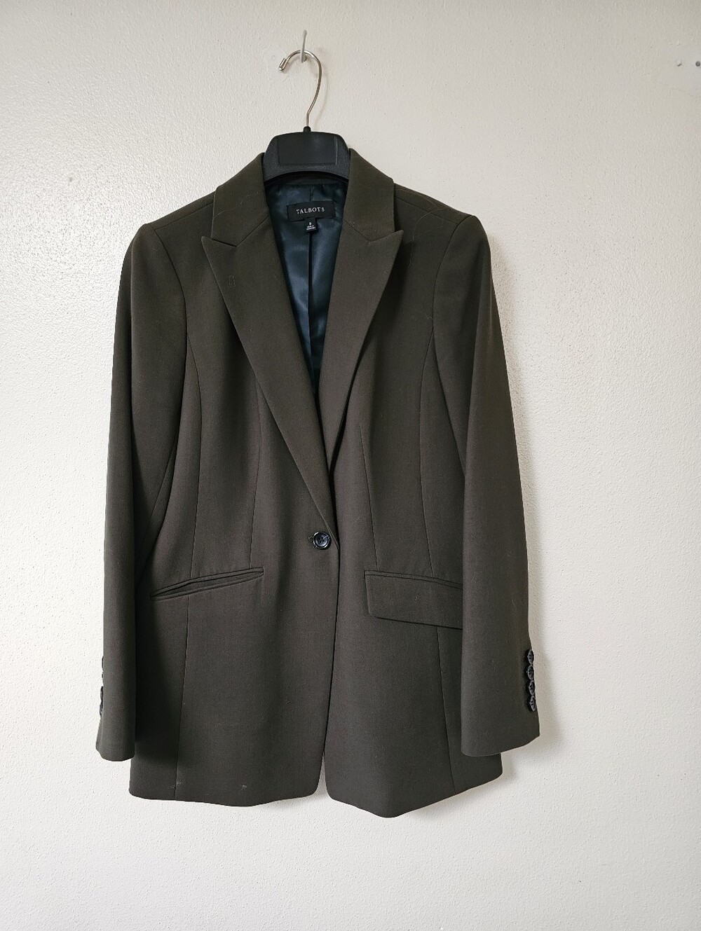 Talbots Poly-blend Olive Green Blazer Sz 8